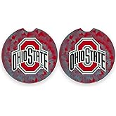Ohio State Buckeyes University Set of 2 Car Coasters by Magnolia Lane- Removable Absorbent Ceramic Stone Coasters- Ideal Gift for Students, Alumni and Everyday Fan- Show Your Big 10 NCAA Team Spirit