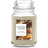 Yankee Candle Amber & Sandalwood, Scented Candle, 22oz Large Jar with up to 150 Hour Burn Time, Giftable