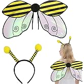 BONMOSS Insect Wings with Headband Ladybug Bee Insect Bug Cosplay Fairy Costume for Halloween Carnival Dress up