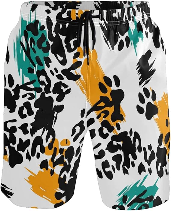 Men's Swim Trunks Leopard Print Animal Beach Short Men Quick Dry Beach Swimwear