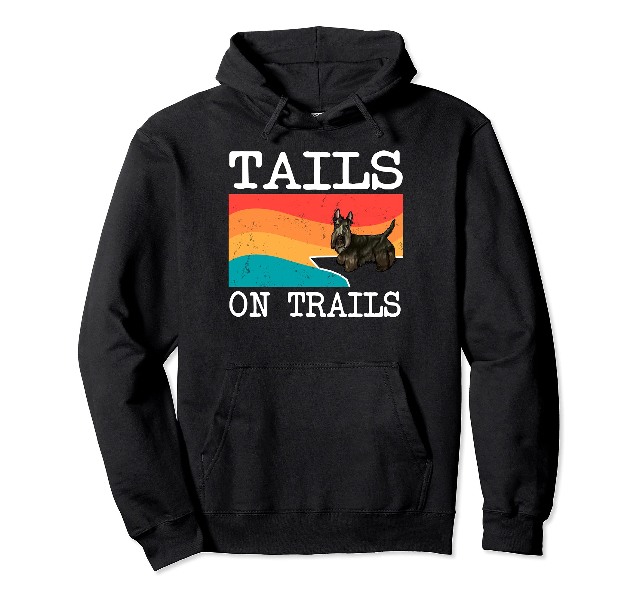 Tails On Trails Scottish Terrier Dog Funny Hiking Pullover Hoodie