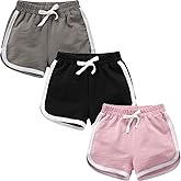 3 Pack Little Big Girls Running Athletic Cotton Shorts Toddler Kids Workout Dance Dolphin Short