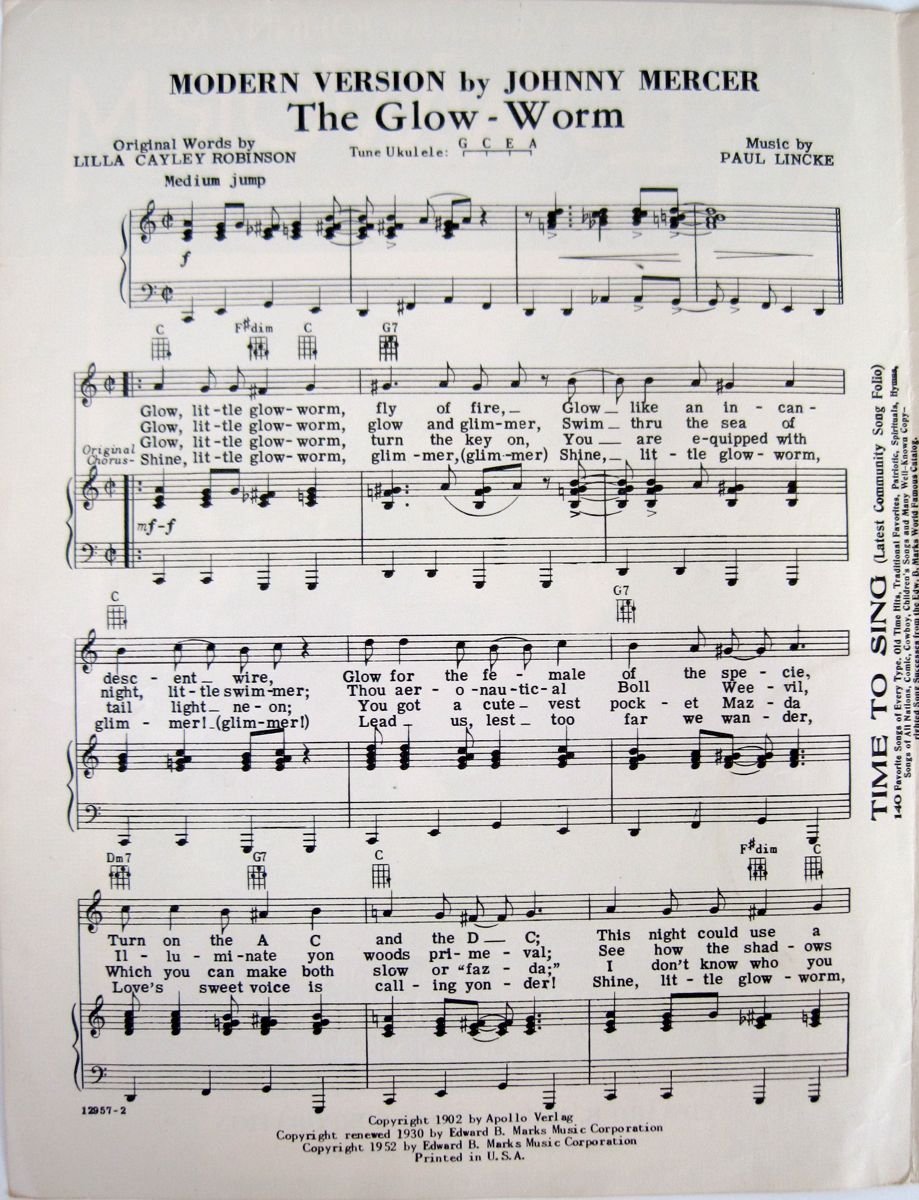 The Glow Worm Johnny Mercer Paul Lincke Lilla C Robinson 0192003808278 Amazon Com Books