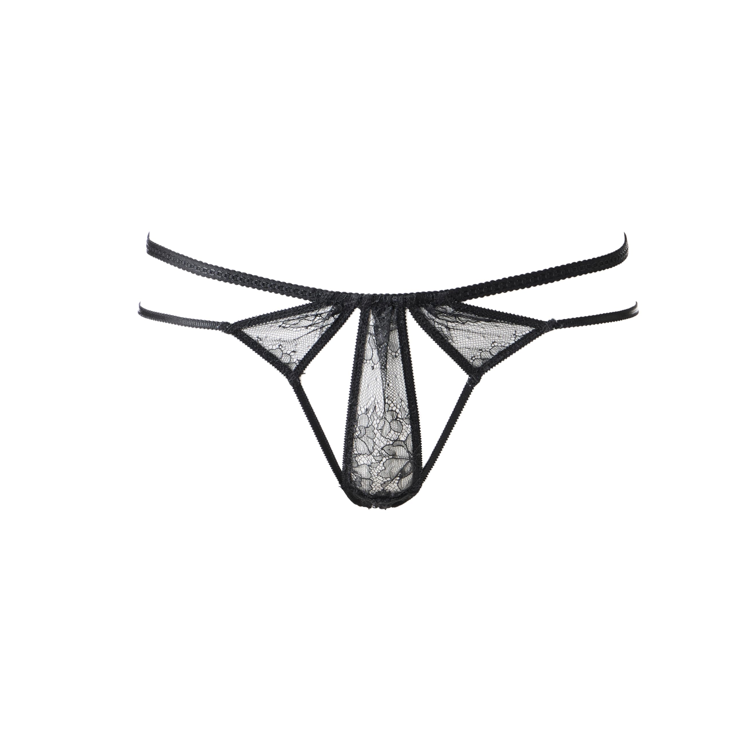 Photo 1 of Cute and Spicy Faye Crotch Cheeky Panties Black Lace Designer Premium Lace Panties (US, Alpha, Medium, Regular, Regular, Black)