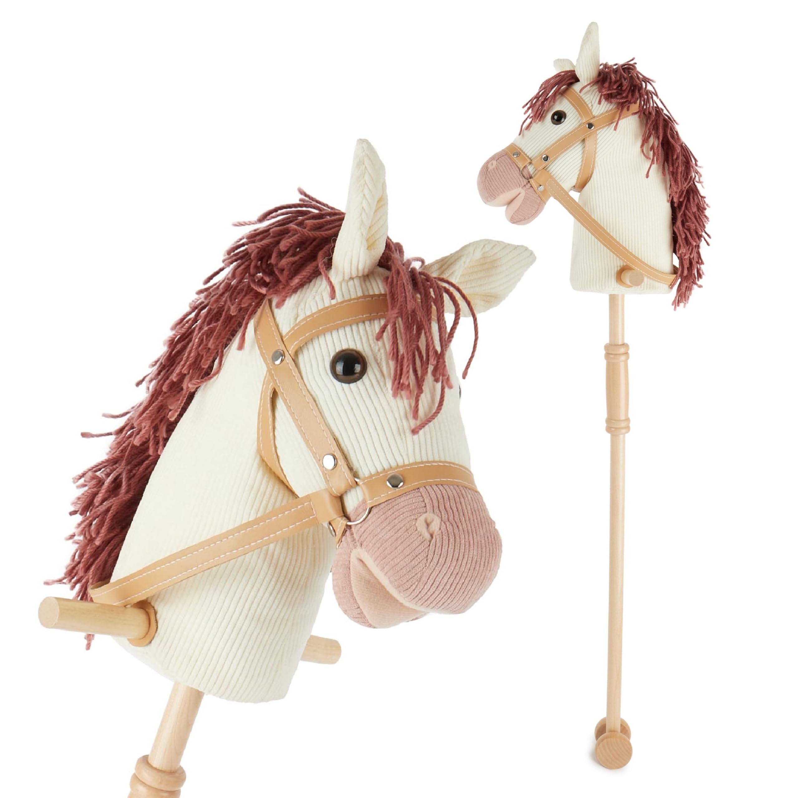 BIECO Hobby Horse Ginger | Plush Toy Horse on a Stick with Wheels | Pretend Play Stick Horses for Toddlers — image 1