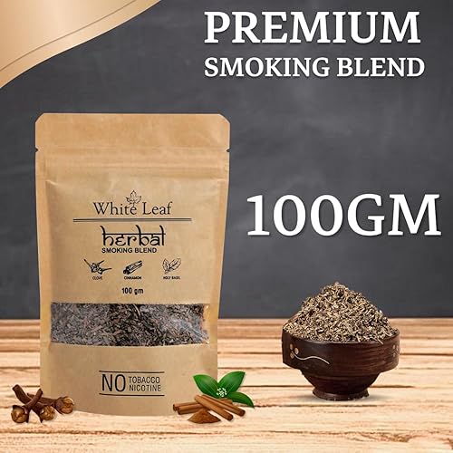 White Leaf Tobacco & Nicotine Free Smoking Mixture with 100% Natural Herbal  Smoking Blend 1 Pack (3.5 Oz/ 100G) in Saudi Arabia