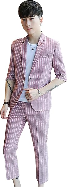 Amazon Debangni セットアップ メンズ 上下セット スーツ 夏 ストライプ テーラード 七分袖 スラックス 九分丈 スリム 紳士服 2点セット ビジネス 結婚式 カジュアル レジャー フォーマル コート ジャケット 通販 Amazon Debangni セットアップ メンズ 上下セット スーツ 夏 ストライプ テーラード 七分袖 スラックス 九分丈 スリム 紳士服 2点セット ビジネス 結婚式 カジュアル レジャー フォーマル コート ジャケット 通販