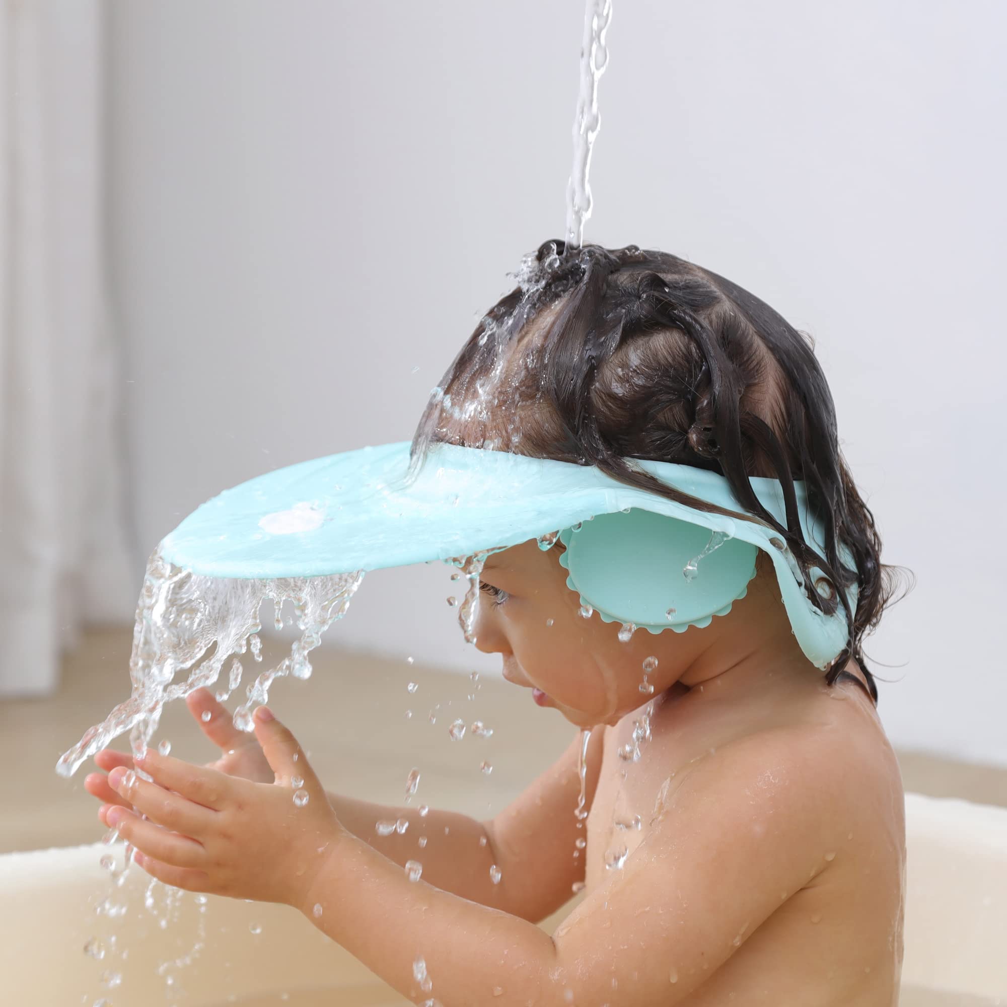 Baby shampoo cap shower visor shield hat kids bath Washing Hair rinser Prevents Water from Pooling in Face for To protect the eyes and ears of toddlers and children