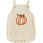 Mieeyali Newborn Baby Girl Halloween Clothes Pumpkin Smile Bodysuit Ruffle Bubble Collared Romper