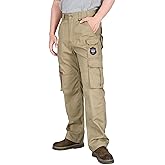 BOCOMAL FR Pants for Men Cargo Pockets Flame Resistant/Fire Retardant Elastic Waist Water & Oil Repellent Finish