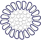 20 pcs Carabiner Clip Keychain 1.8" Aluminum D-Ring Spring Keychains Hooks Small Keychain Carabiners Clip Set for Camping Mini Lock Hooks Snap Link Durable Improved Design Carabineer