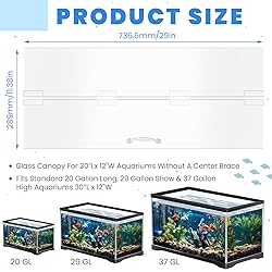 Sieral Aquarium Polycarbonate Canopy Set 29 x 11.38
