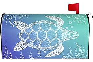 Duduho Sea Turtle Mailbox Cover Magnetic Ocean Theme Mailbox Wraps Post Box Cover Décor 21x18 in
