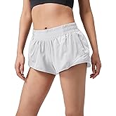 HXUNJW Athletic Shorts for Women,Mesh Lined 2.5" Running Shorts,Quick Dry Active Workout Shorts with Zip Pocket