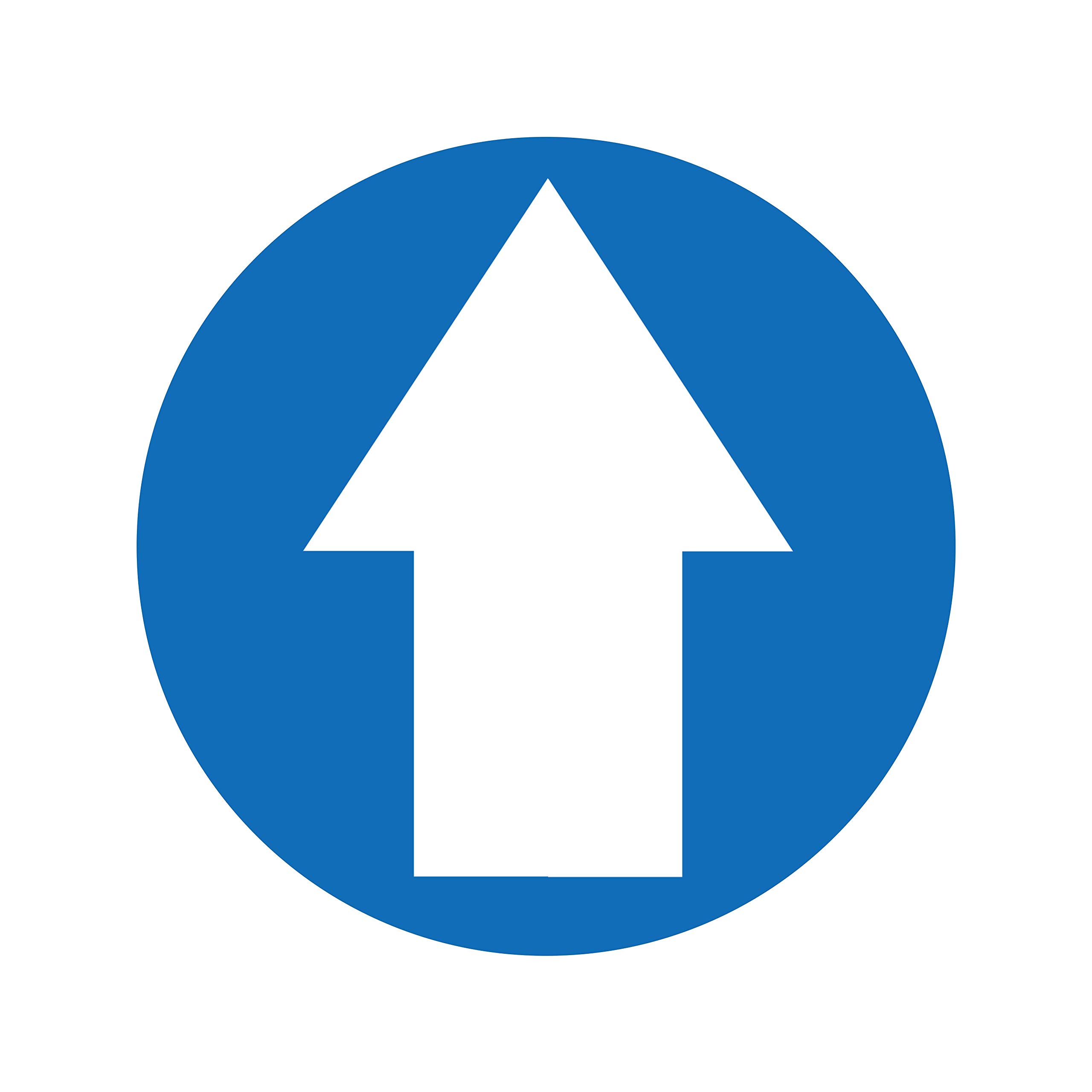 4 x white arrow on blue - social distancing landscape floor safety sign self adhesive vinyl weather proof label sticker - 10cm x 10cm - (SC-35)