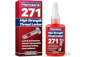 HANNAERA Thread Locker 271H Red 50ML/1.69FL OZ, High Strength Permanent, Lock & Seal Nuts, Bolts, Fasteners and Metals, High-Temperature, Anaerobic, Anti-Rust