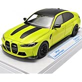 RZAPE 1:24 Scale Diecast Model Car, Compatible with BMW M3 G80-Yellow | Die Cast Alloy Car with Sound Light Model Car,Pull Back with Openable Door, Premium Collectible Gift Model Car for Adults