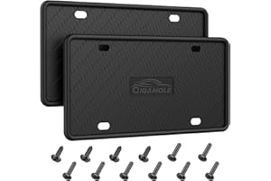 Silicone License Plate Frames, License Plate Holder for US CA Cars, Silicone Car Plate Cover Rustproof & Rattle Proof & Weath