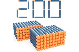SOJUFOG Nerf N Strike Blaster Compatible Dart Bullets,200Pcs Nerf Bullet Refill Darts Premium Foam Bullets Pack Compatible for Nerf N-Strike Elite Guns