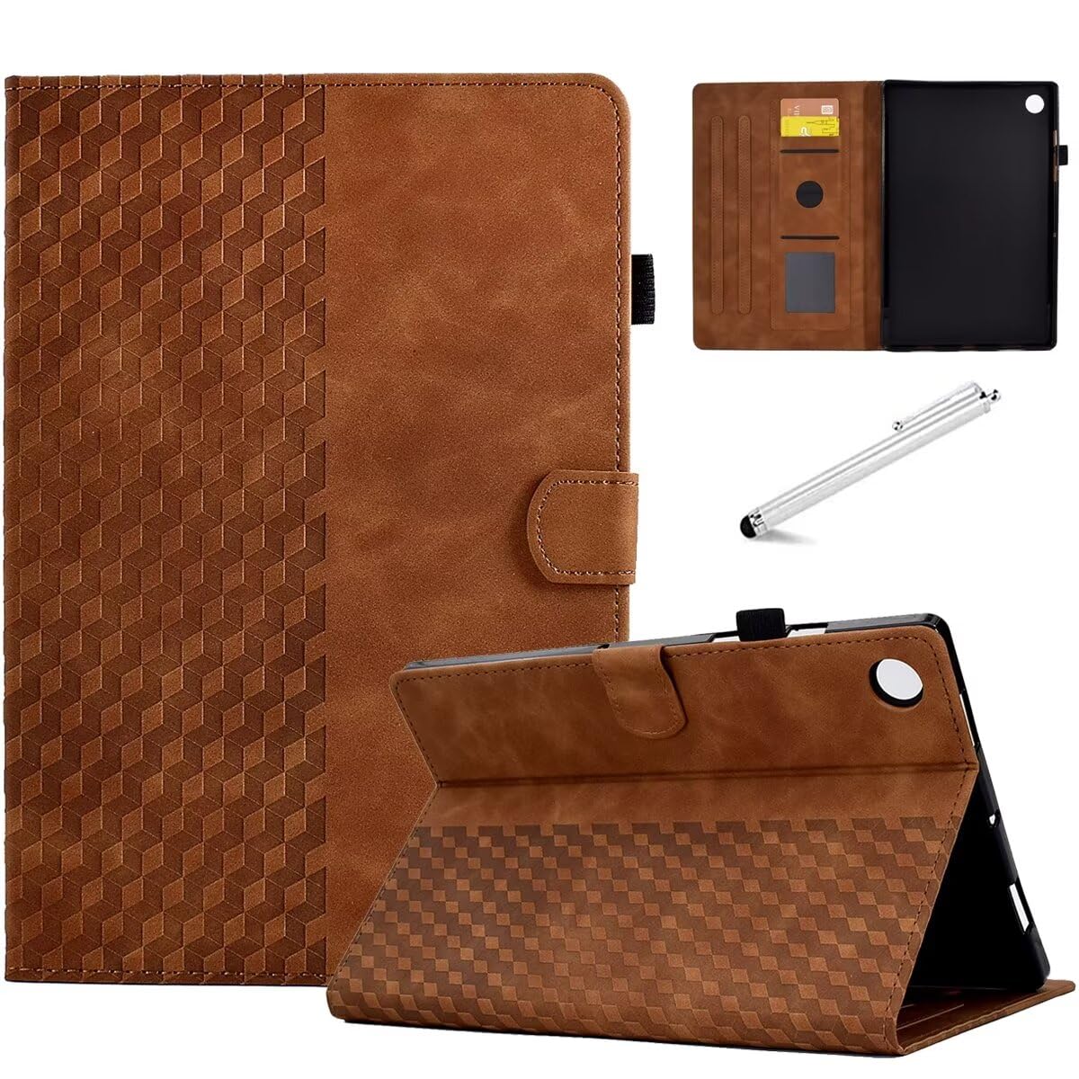 Photo 1 of Fancity Case Fits Samsung Galaxy Tab A9 8.7 Inch 2023 (SM-X110/X115/X117), PU Leather Stand Case with Card Slot TPU Cover for All-New Galaxy Tab A9 8.7" 2023 Tablet, Brown