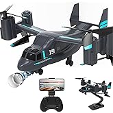Helicopter Remote Control, LM19 Ospery Military RC Helicopter with Live Camera for Military Fans, Flying and Land Gliding Mode, One Key take Off/Landing, Remote Control Helicopter for Adults 14+