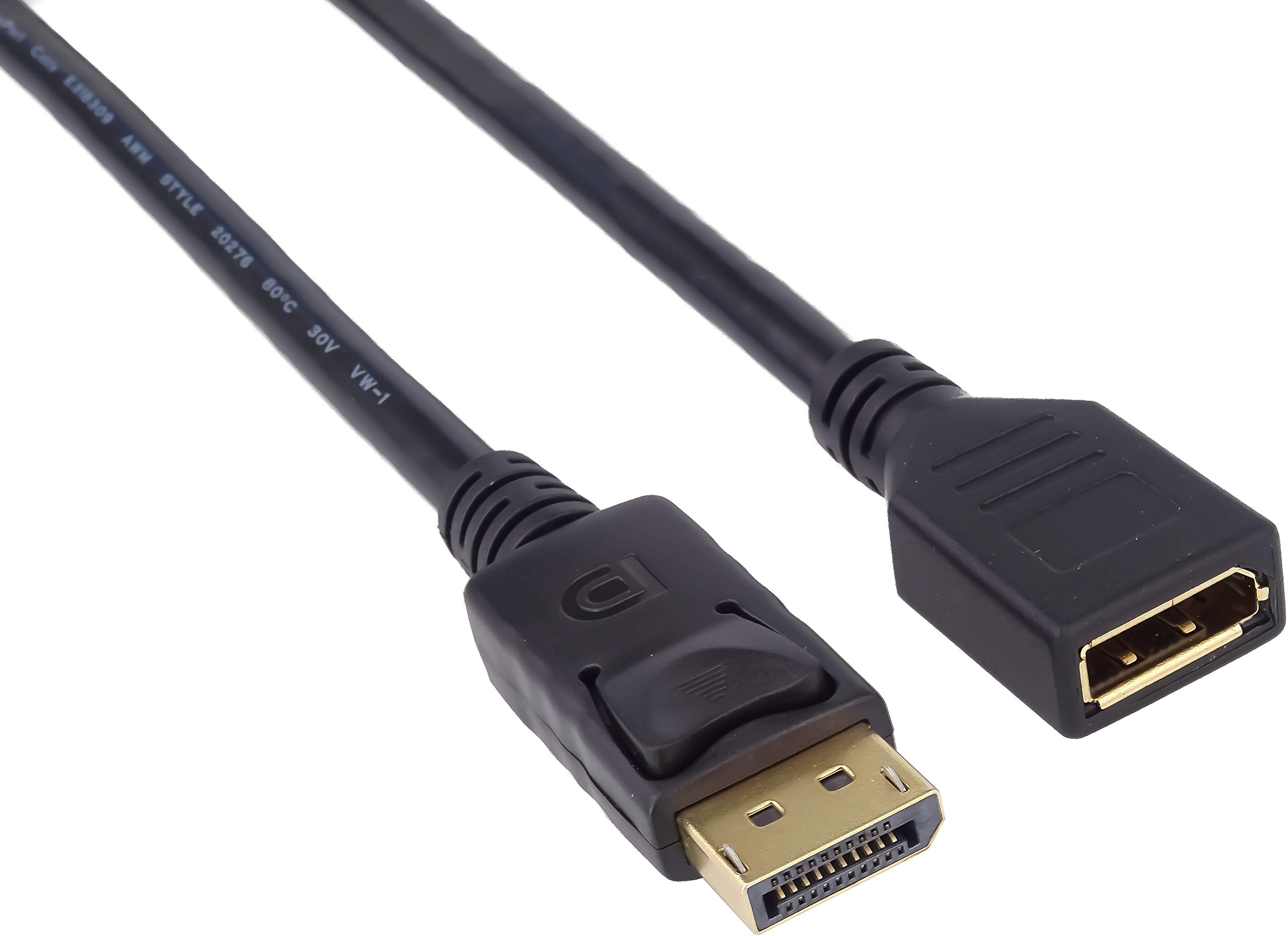 PremiumCord DisplayPort Extension Cable M/F 1 m, up to 10.8 Gbps, Compatible with Video Full HD 1080p, HDCP, Black