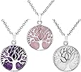 Rose Quartz Jewelry Amethyst Rose Quartz Tree Of Life Pendant &ndash; Reiki Healing Energy Stone Necklace Tree Of Life. Jewelry