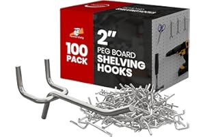 Online Best Service 100 Pack PEG Board Pegboard Shelving Hooks 2" Length Wholesale Lot