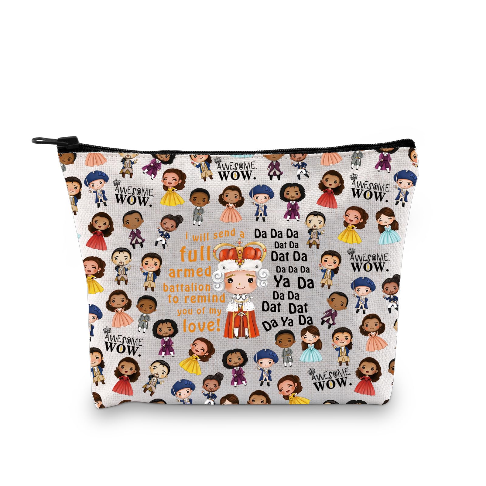 PLITI Hamilton The Broadway Musical Gifts Hamilton Musical Makeup Bag Da Da Da Dat Da King George III Fans Gift for Friend (Dat da da bagU)