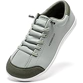 HOBIBEAR Leather Barefoot Shoes Lightweight Wide Toe Box Zero Drop Slip-on Shoes for Women