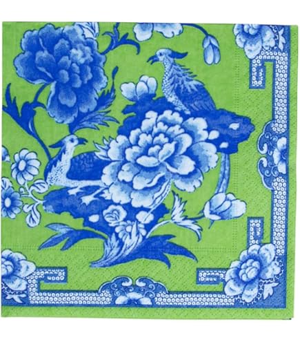 Caspari Butterflies Guest Towel Napkins In Blue - 15 Per Package
