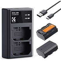 Lot De 2 Batteries NP-FZ100 USB-C 2400 MAh + Station De Charge - Compatible Sony Alpha 7, FX, A9, A6000 Série, ZV-E1, Etc.