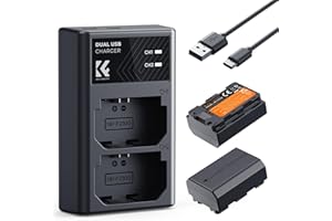 K&F CONCEPT 2 Pack NP-FZ100 Battery and Charger Compatible with Sony A7iv A7iii, FX30, A7C ii, A7C, A7M5, A7M4, A7M3, FX3, A7