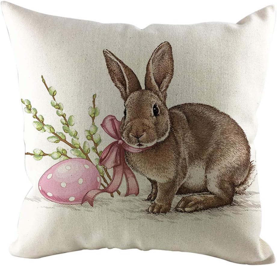 Lialbert Easter Sofa Bed Home Decoration Festival Rabbit Pillow Case Cushion Cover