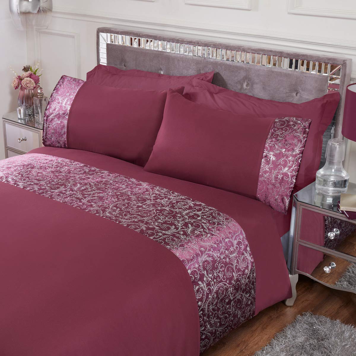 Sleepdown Foil Printed Velvet Cuff Bedding
