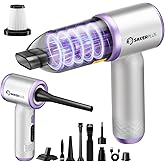 SakerPlus Mini Vacuum Cleaner, 3 in 1 Cordless Handheld Vacuum Cleaners, 18000Pa High Power Car Vacuum Cleaner with Brushless Motor,Adjustable Car Vaccum Portable for Cars,Desktop (Sliver and Purple)