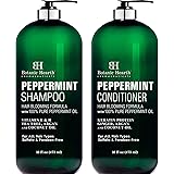 BOTANIC HEARTH Peppermint Oil Shampoo and Conditioner Set - Hair Blooming Formula with Keratin for Thinning Hair - Fights Hai