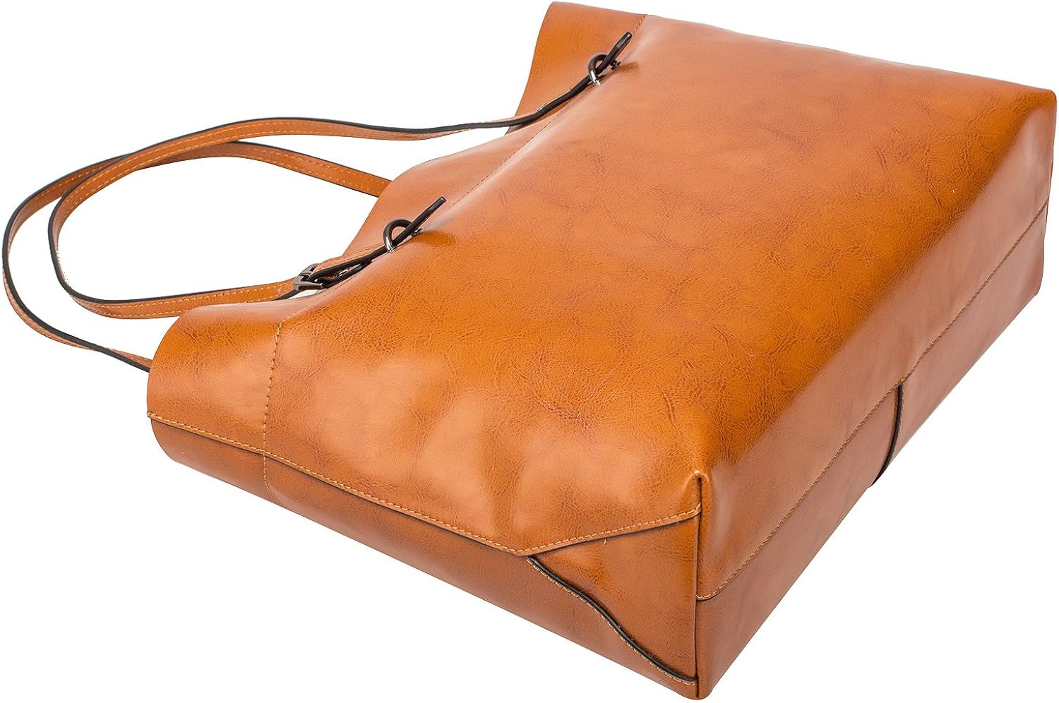 S-ZONE Women's Vintage Genuine Leather Tote Shoulder Bag Handbag, Brown - Image 5