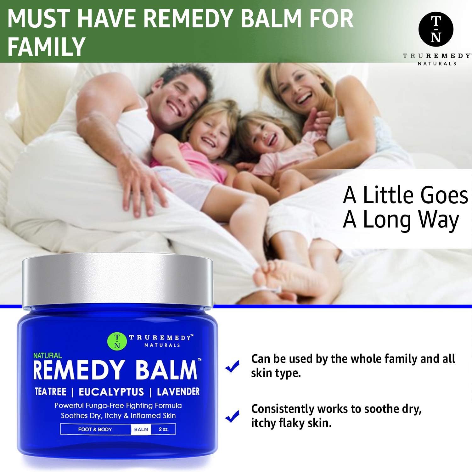 Remedy Tea Tree Oil Balm - Cream for Athletes Foot, Jock Itch, Ringworm, Eczema, Nail Issues, Rash, Skin Irritation - Ointment for Dry, Itchy Skin - Foot & Body Balm with Lavender & Eucalyptus - 2 Oz: Health & Personal Care