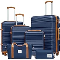 Amazon.com | LONG VACATION Luggage Set 6 Piece Luggage ABS