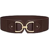 TRIWORKS Women Wide Elastic Waist Belt Fashion Stretchy Belt for Dresses