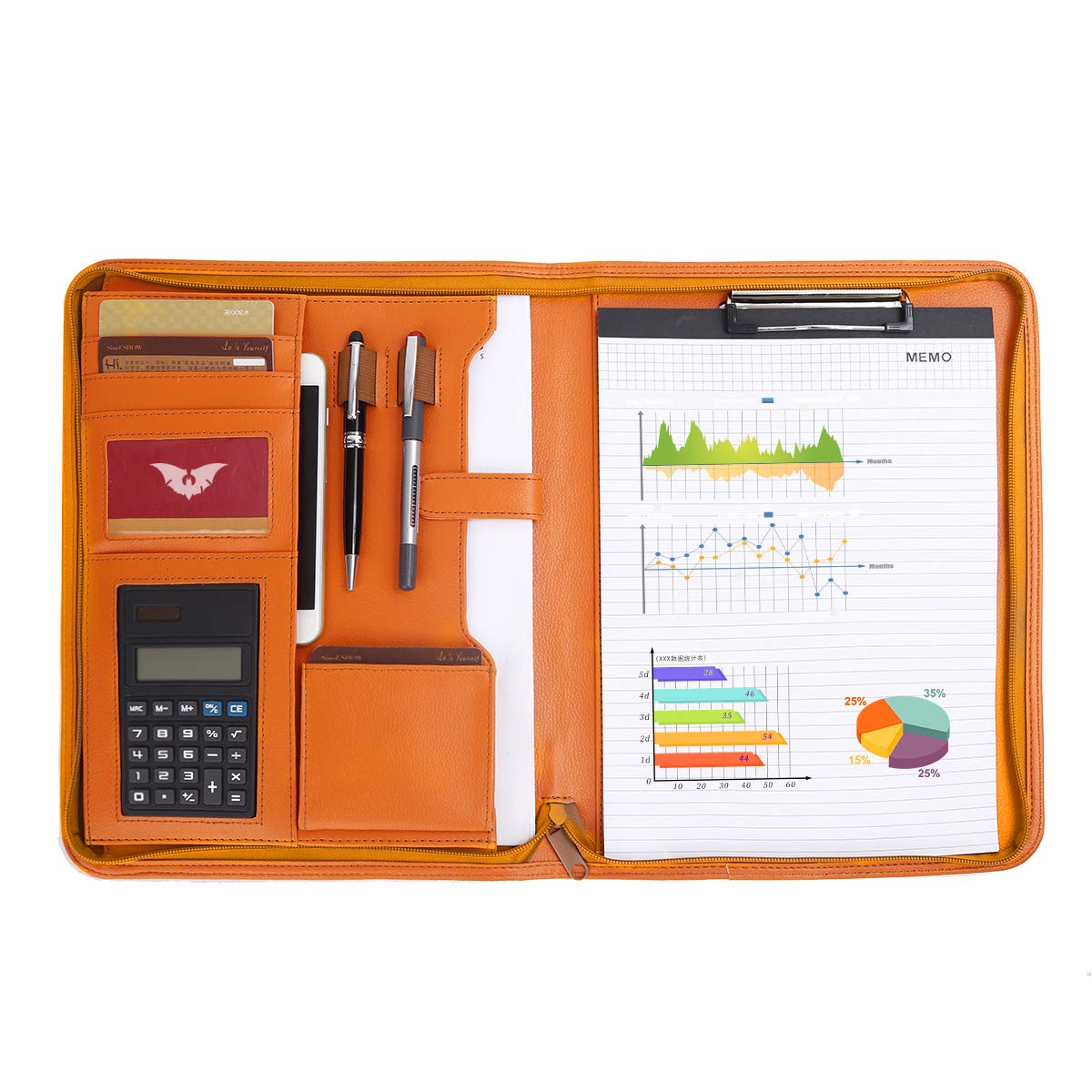 Leathario Leather Folder Business Conference A4 Portfolio Folder Padfolio Noted Case for Work School