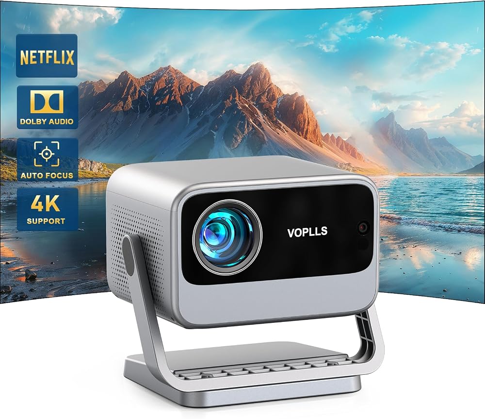 VOPLLS Smart 4K Projector with Netflix Built‑In 1080P 700 ANSI 60Hz