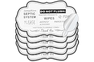Do Not Flush Rules Sticker for Bathroom,5 Pack RAMIEYOO Design Bathroom signs Decals for Home,Business or RV,Cabin Bathroom.Self-Adhesive Sign Vinyl 7 * 4 inches (White)