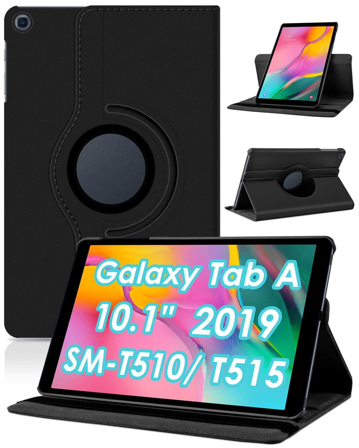 KATUMO Case for Samsung Galaxy Tab A 2019, Rotating Flip Cover for Galaxy TabA 10.1 inch Book Cover for Samsung Tab A10.1 2019 SM-T510/T515 Leather Case