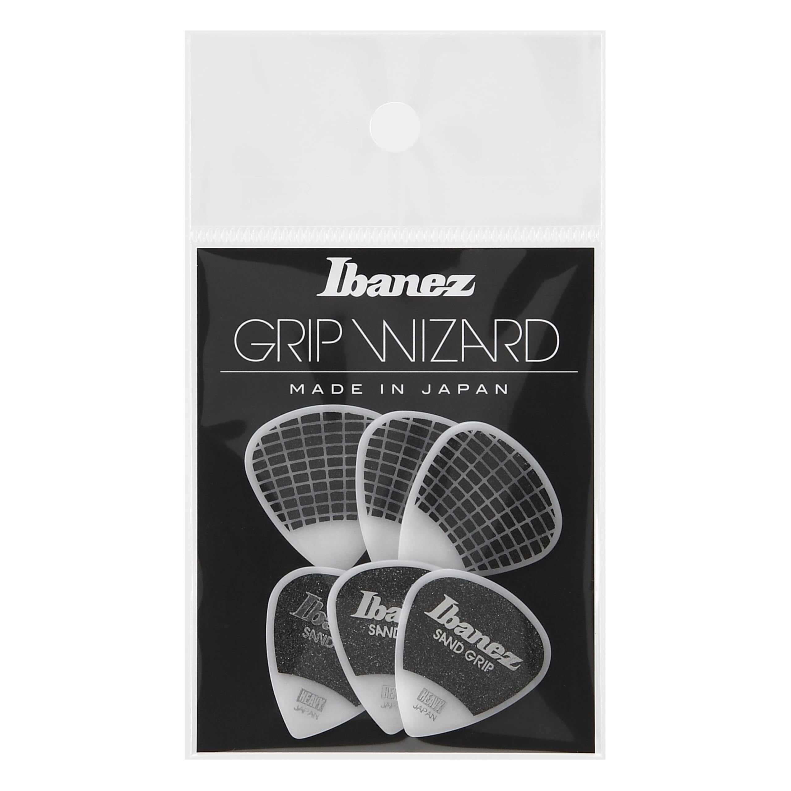 Ibanez GRIP WIZARD PPA16HSG-WH Set of 6 Plectrums with Grip Sand 1.0 mm White