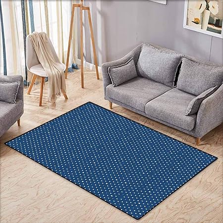 Tappeto Da Bagno Slip Blu Navy Decorazione Orizzontale Nodi