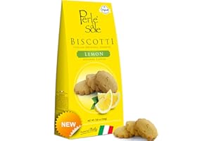 Perle di Sole Lemon Shortbread Cookies - Biscotti Italian Cookies, Great for Gifting or Coffee Breaks - Made in Italy Gifts - Imported Italian Snacks - Lemon Shortbreads (7.05 oz)