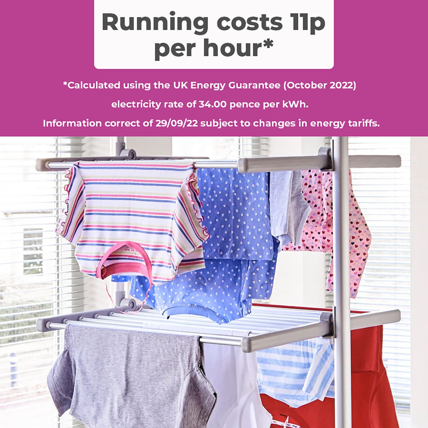 Neo XL Large Indoor Electric 3 Tier Airer Folding Foldable Laundry Clothes Horse Portable Heated Rail Rack Dryer Cover 36 Rails 147 cm…
