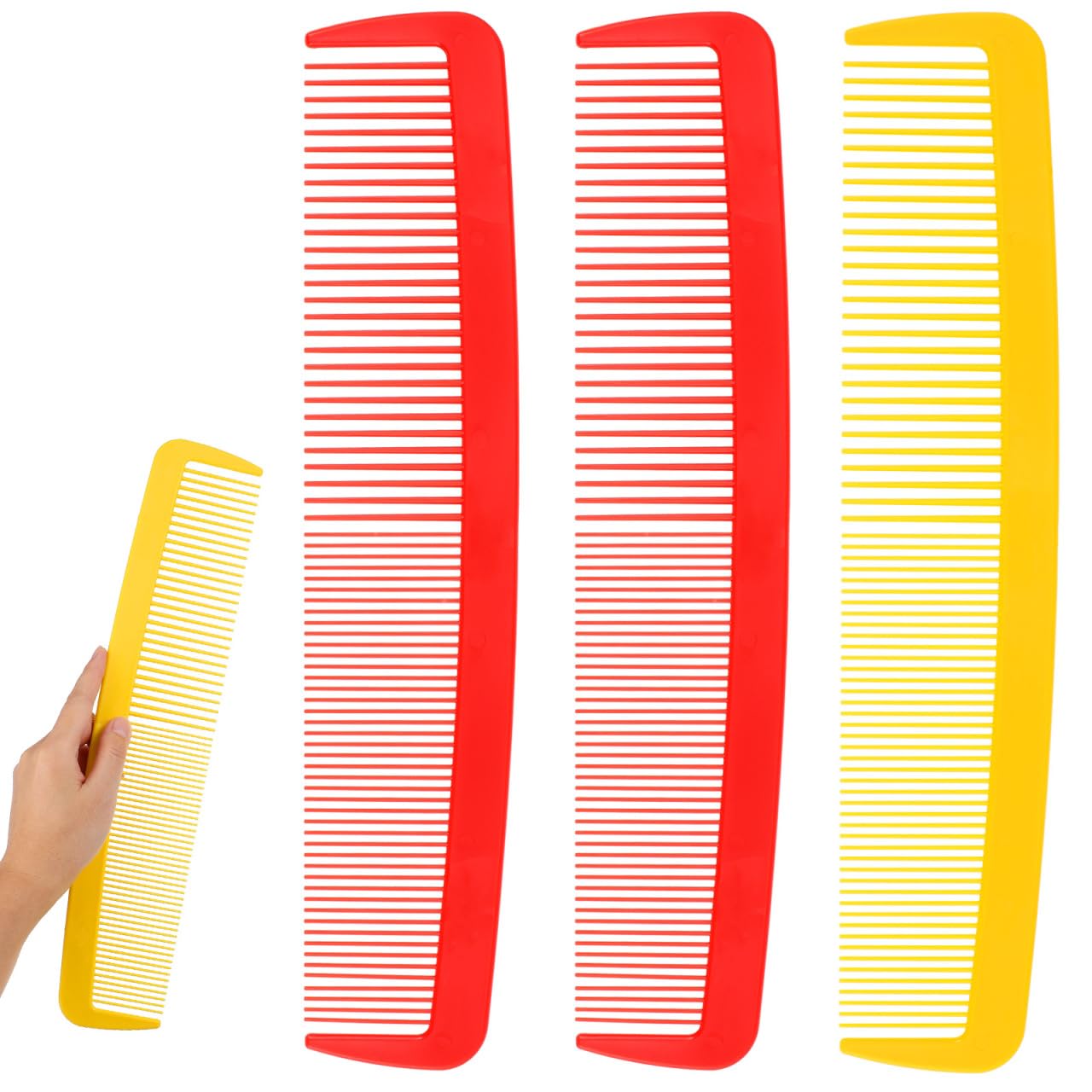 FOMIYES Big Comb Props, 3Pcs 42cm Huge Comb Joke, Funny Giant Prop, Large Prank, Halloween Big, Mustache, Hair Brush Wide for Carnival